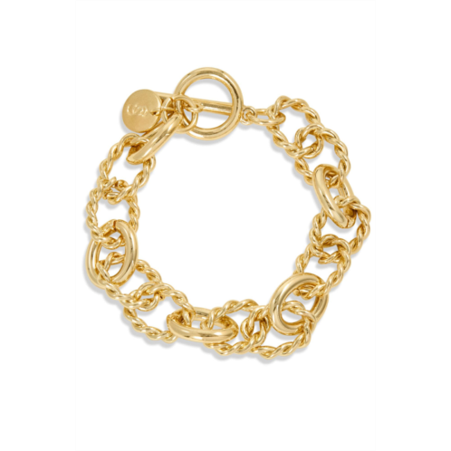 SAVVY CIE JEWELS 18k yellow gold plated open link chunky bracelet