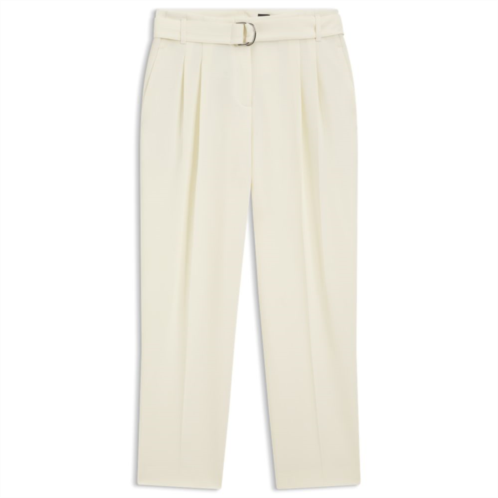 BOSS tapered-fit pants in japanese crepe with belt