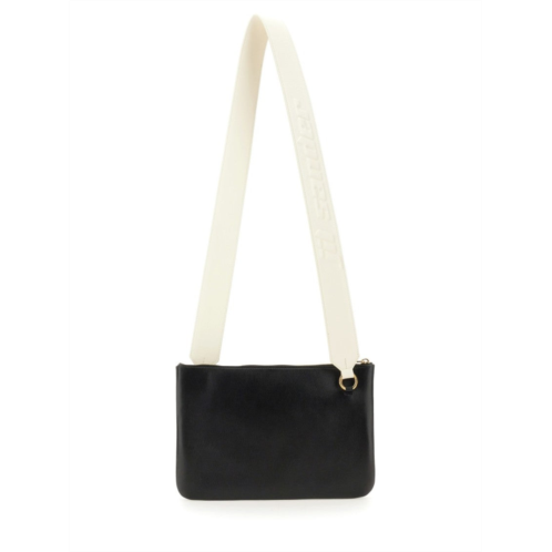 Jil Sander black lg sheepskin link shoulder bag