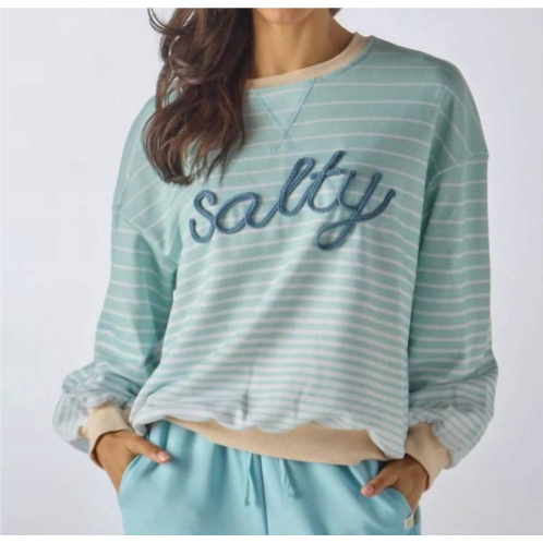 Simply Southern salty french terry sweatshirt in seafoam