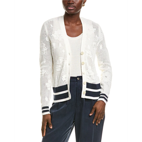 Brooks Brothers pointelle floral cardigan
