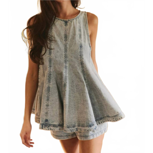 Free People cassius denim set in bleachout