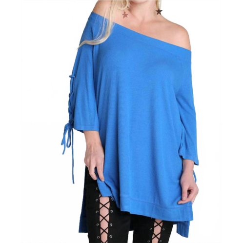 Umgee casual cutie lace up top in cobalt