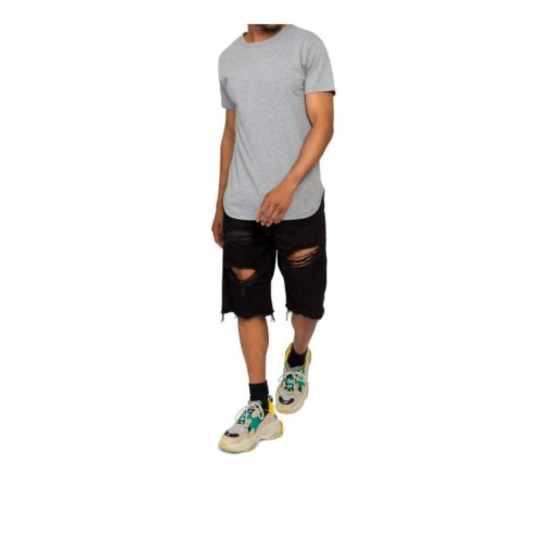 Victorious distressed denim shorts in black