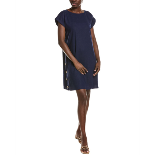Jones New York short sleeve linen-blend swing dress