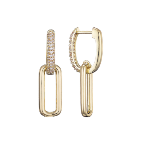 Adornia 14k gold plated crystal single link drop earrings