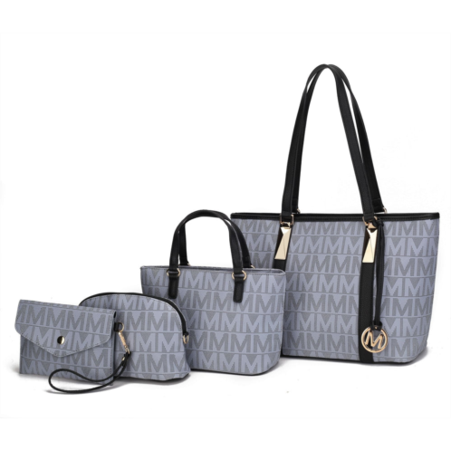 MKF Collection marimar m signature vegan leather womens tote bag by mia k 4 pcs set