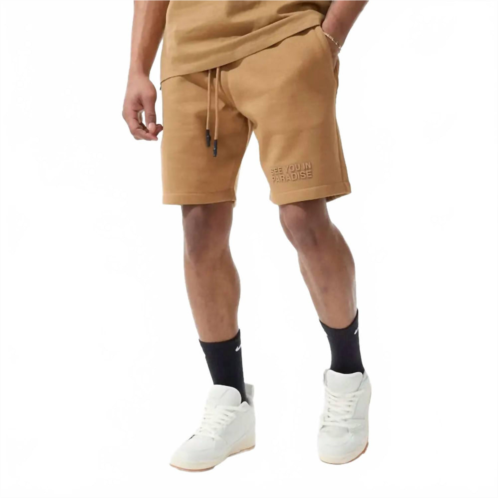 JORDAN CRAIG retro paradise tonal shorts in mocha