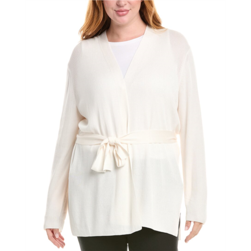 Lafayette 148 New York plus belted rib silk-blend cardigan