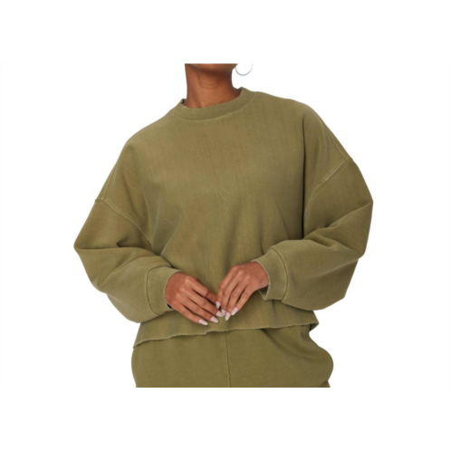 Champion reverse weave crewneck sweatshirt in olive green