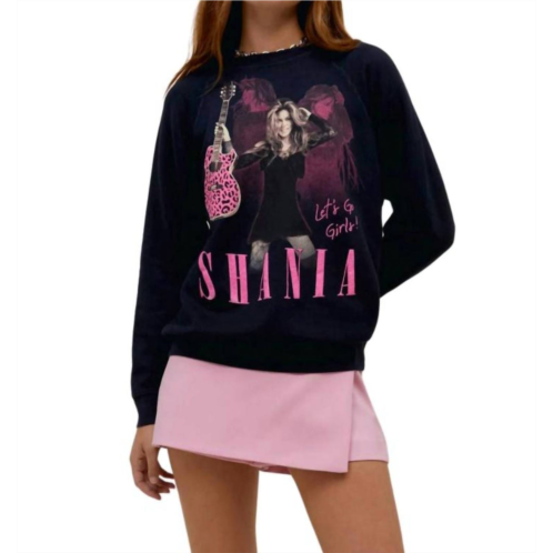 DAYDREAMER shania twain leopard guitar vintage sweatshirt in black onyx
