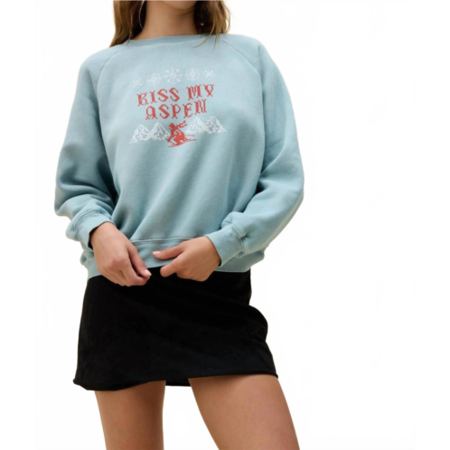 DAYDREAMER kiss my aspen sweatshirt in ethereal blue