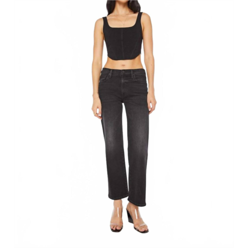 Mother womens mid rise ramble zip flood jeans in spiked hair art flair