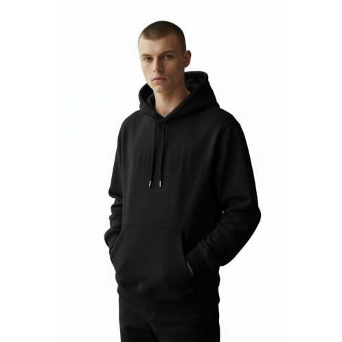 DIESEL solid black hoodie with adjustable drawstrings