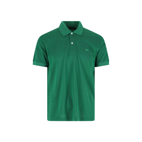 LACOSTE green silk pique classic polo shirt