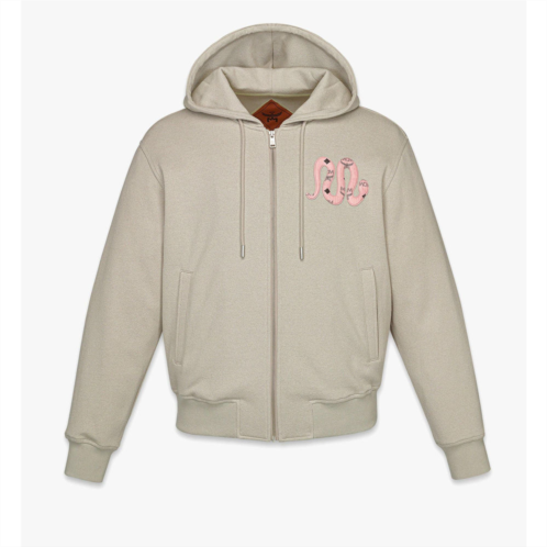 Mcm year of the snake boucle zip hoodie