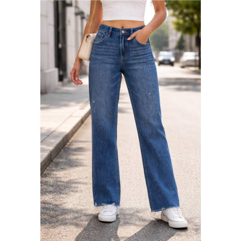 RISEN 4way straight leg jeans in blue