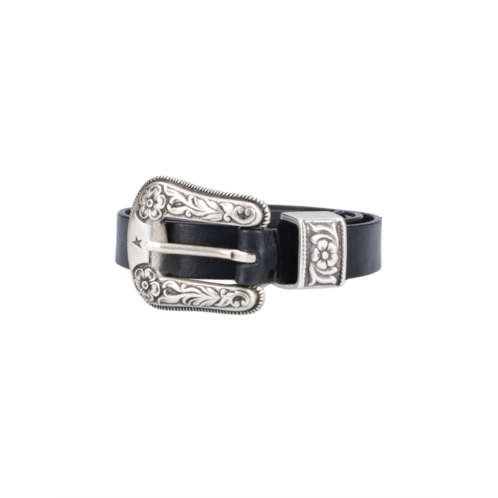 GOLDEN GOOSE black western buckle leather belt