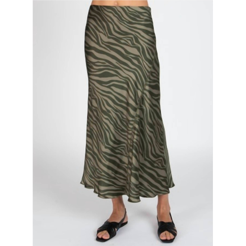 ATM womens silk charmeuse maxi skirt in zebra stripe