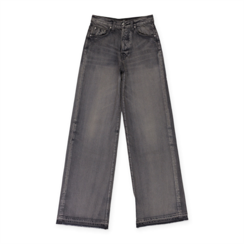 Amiri aged black high rise wide leg jeans
