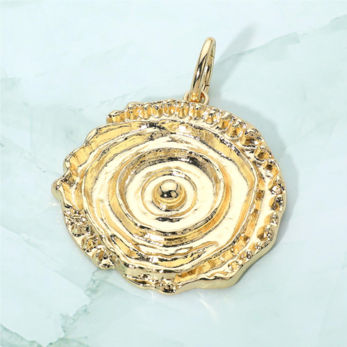 FASHNZFAB organic textured metal spiral pendant charm