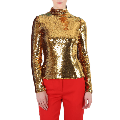 Burberry ladies gold sequinned turtleneck top