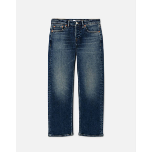 RE/DONE womens slim straight crop jeans in smoke water