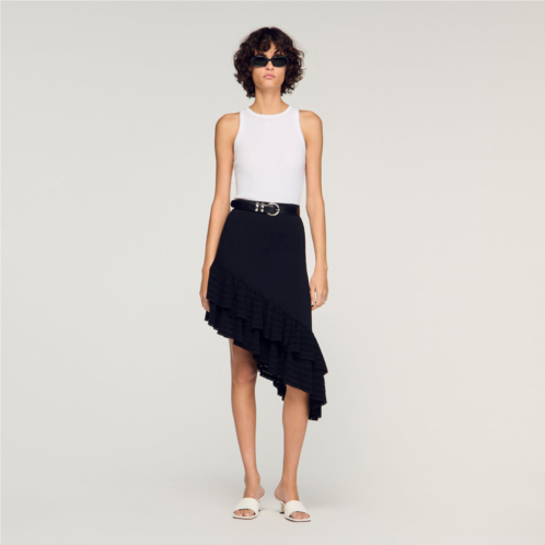 Sandro asymmetrical knit skirt