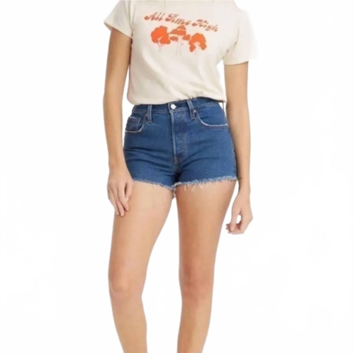 LEVI premium 501 high rise shorts in blue