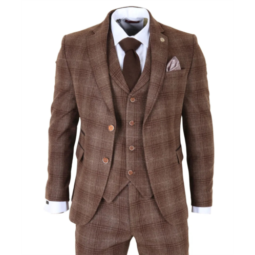 TruClothing 3 piece suit tweed check 1920s formal dress suits