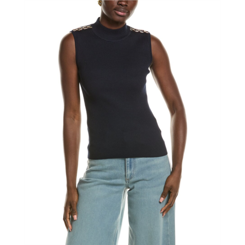 T Tahari sleeveless rib pullover