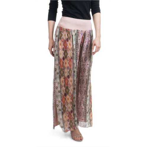 GIGI MODA jasmin geometric flower slit pant in pink
