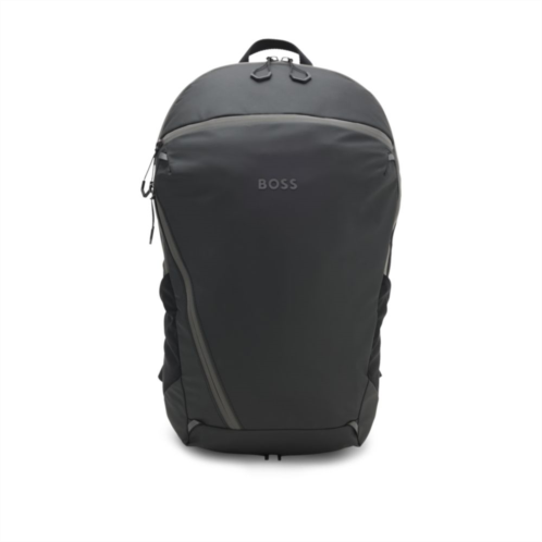 BOSS faux-leather backpack with reflective details