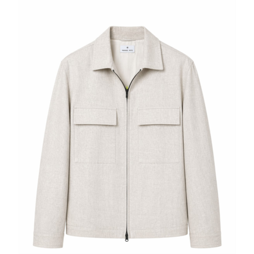 MANUEL RITZ linen front zip classic collar jacket