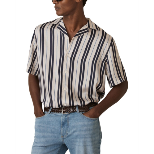 Reiss amos wide stripe print shirt