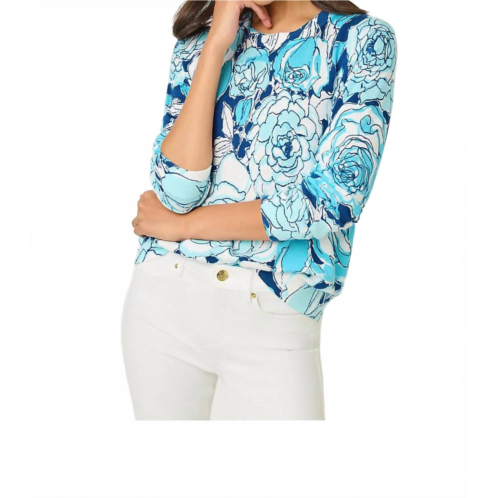 Lilly Pulitzer tensley crewneck sweater in capri blue rosanna