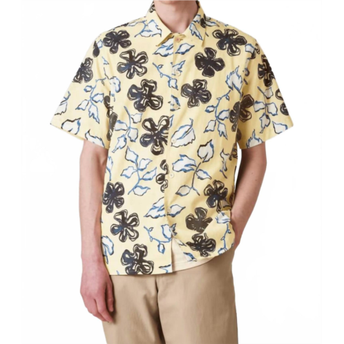 Paul Smith pale yukka print short sleeve shirt in yellow