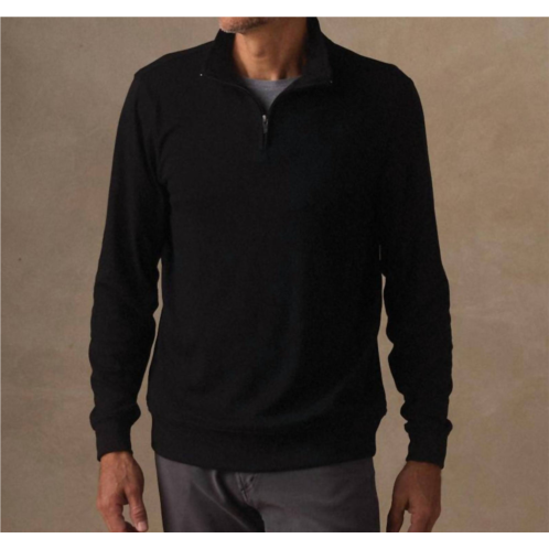 The Normal Brand puremeso weekend quarterzip sweatshirt in black