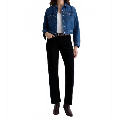 AG Jeans brinley corduroy mid-rise straight Jeans in black