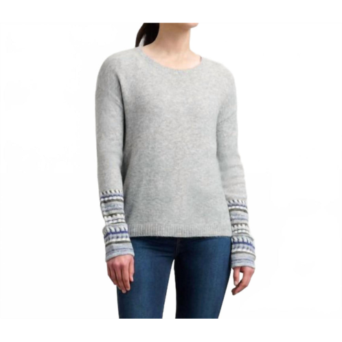 Hatley jacquard cuff sweater in grey melange