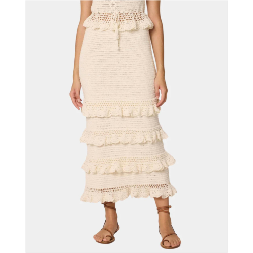 Cleobella serena crochet ankle skirt in ivory