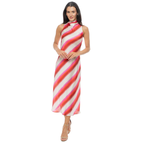 Isaac Mizrahi mock neck a-line midi dress