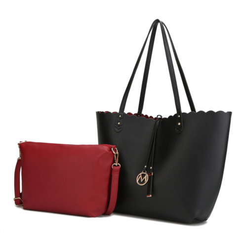 MKF Collection amahia vegan leather women reversible shopper tote bag with crossbody pouch by mia k