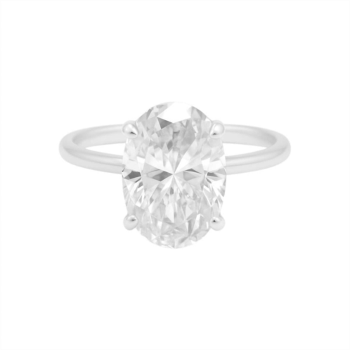 Allyanna Gifts womens solitaire oval moissanite ring in sterling silver