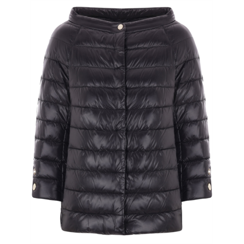 HERNO neutral piumino egg-shaped petal sleeve jacket