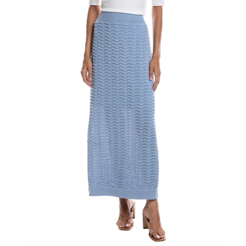 Bernardo knitted wave pointelle midi skirt