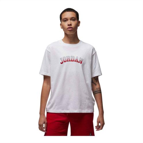 JORDAN womens graphic t shirt_white/gym red