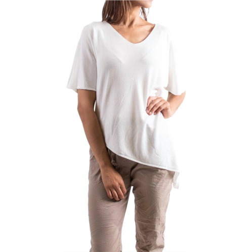 GIGI MODA venosa v-neck dolman sweater in white