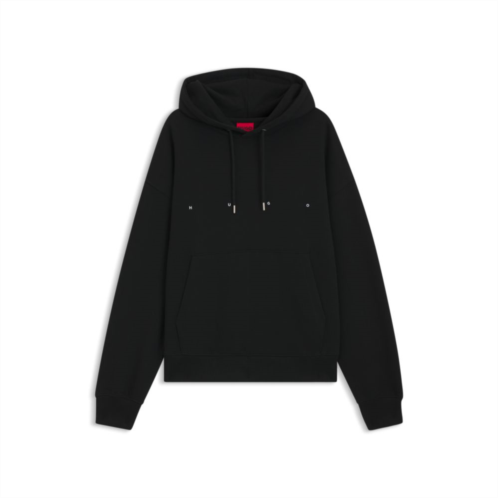 HUGO cotton-terry hoodie with graphic print and embroidered logo