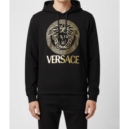 VERSACE medusa cotton hoodie in black